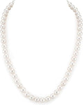 The Pearl Source Real White Freshwater Pearl Necklace for Women, AAAA Grade Genuine Cultured Freshwater Pearls, Naturally Round Pearl Jewelry, Classic Fine Jewelry Gift for Women