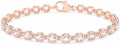 Fine Color Jewels Morganite Tennis Gemstone Accent Bracelet Sterling Silver, oval shape, prong setting, box with tongue & safety closure, classic design, tennis style
